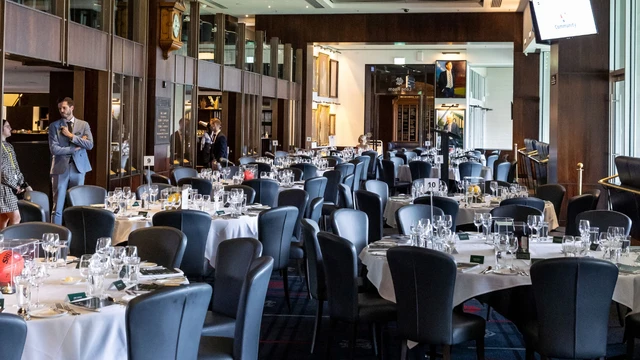 Formal dining tables in the MCC Long Room