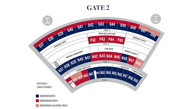 Seating map of Members' Reserve