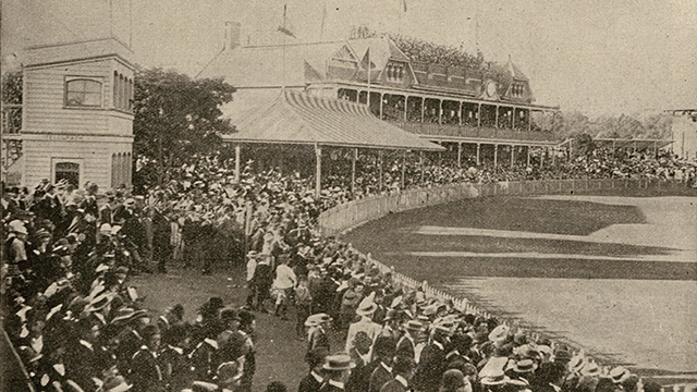 A view of the Melbourne Cricket Club Members' Pavilion in 1895 A view of the Melbourne Cricket Club Members' Pavilion in 1895