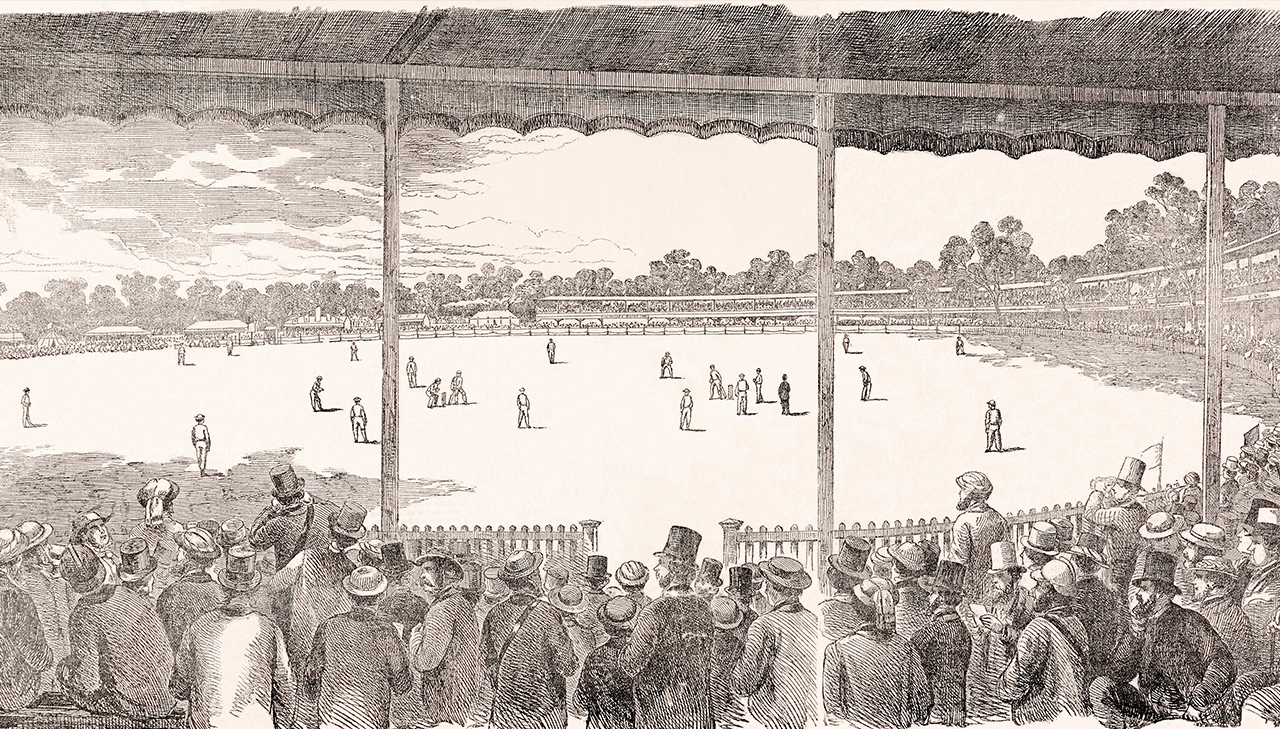 A vintage illustration featuring a cricket match played on the Melbourne Cricket Ground between the Eleven of All- England and the Eighteen of Melbourne, published in the "Illustrated Australian Mail" on 18th January 1862. (Photo by Popperfoto via Getty Images/Getty Images) A vintage illustration featuring a cricket match played on the Melbourne Cricket Ground between the Eleven of All- England and the Eighteen of Melbourne, published in the "Illustrated Australian Mail" on 18th January 1862. (Photo by Popperfoto via Getty Images/Getty Images)