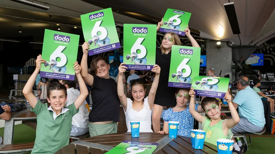 Group of children with BBL posters