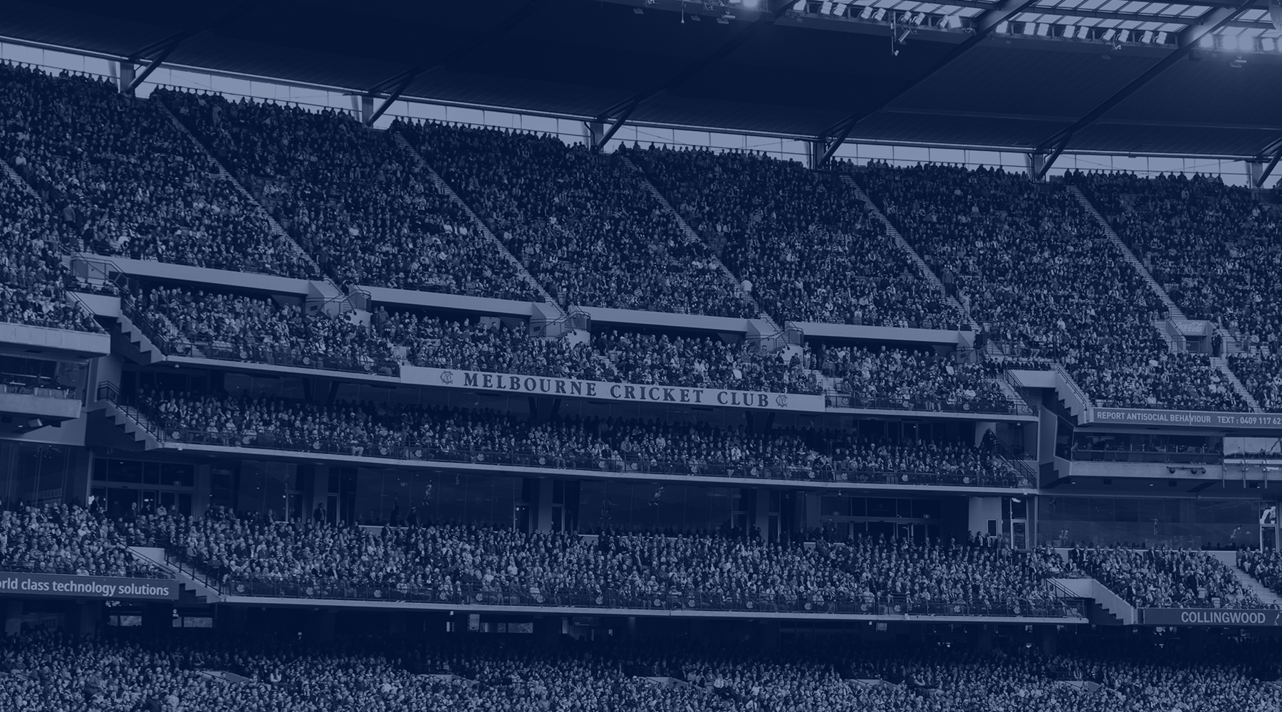 Crowd across four levels of the Melbourne Cricket Club