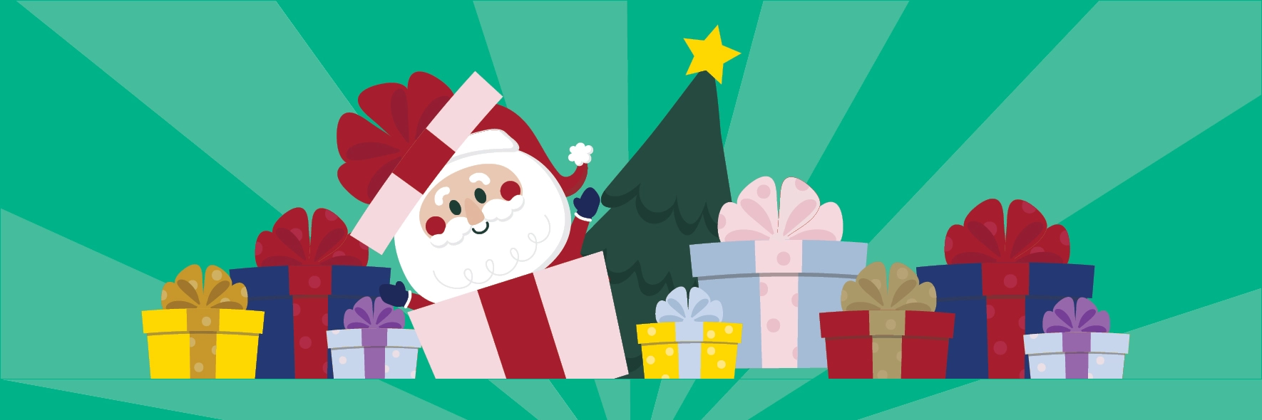 Santa Photos at the 'G MCC function - santa graphics on a green background