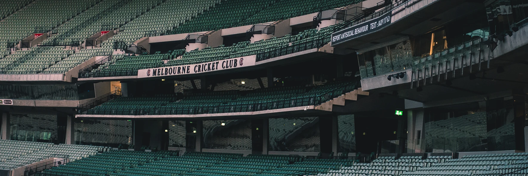 Thousands of green seats in the Melbourne Cricket Club seating bowl